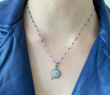 Load image into Gallery viewer, Collier upcyclé medusa violet Versace