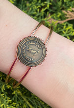 Load image into Gallery viewer, Bracelet manchette upcyclé marin YSL