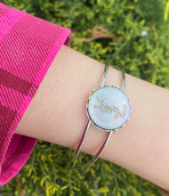 Load image into Gallery viewer, Bracelet manchette upcyclé nacre YSL