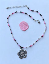 Load image into Gallery viewer, Collier upcyclé fleur baby pink medusa Versace