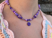 Carica l'immagine nel visualizzatore di Gallery, Choker upcyclé violet flower Louis Vuitton