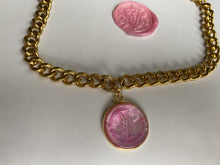 Charger l'image dans la galerie, Choker upcyclé pink panther nacre YSL