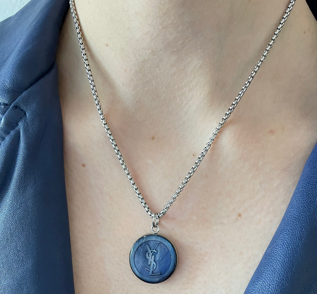 Collier upcyclé blu profondo YSL