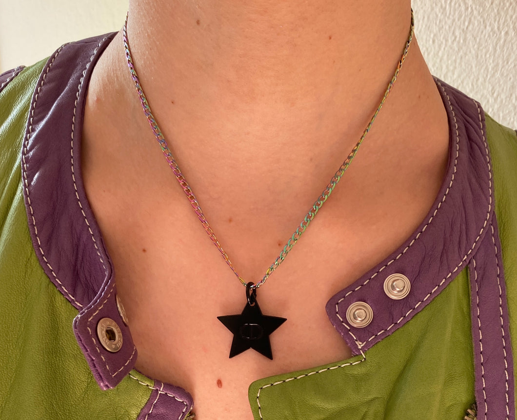 Collier upcyclé étoile multicolor Dior