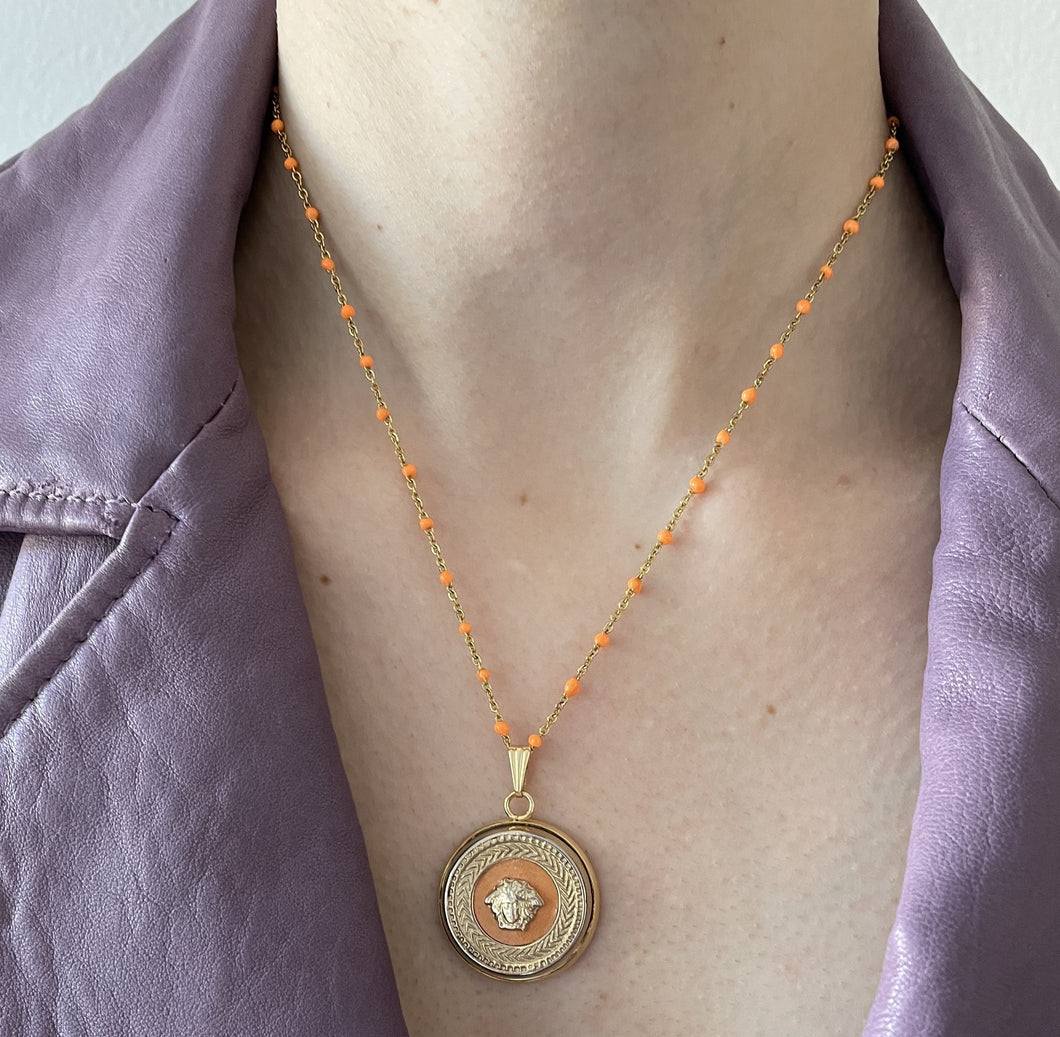 Collier upcyclé orangette Versace