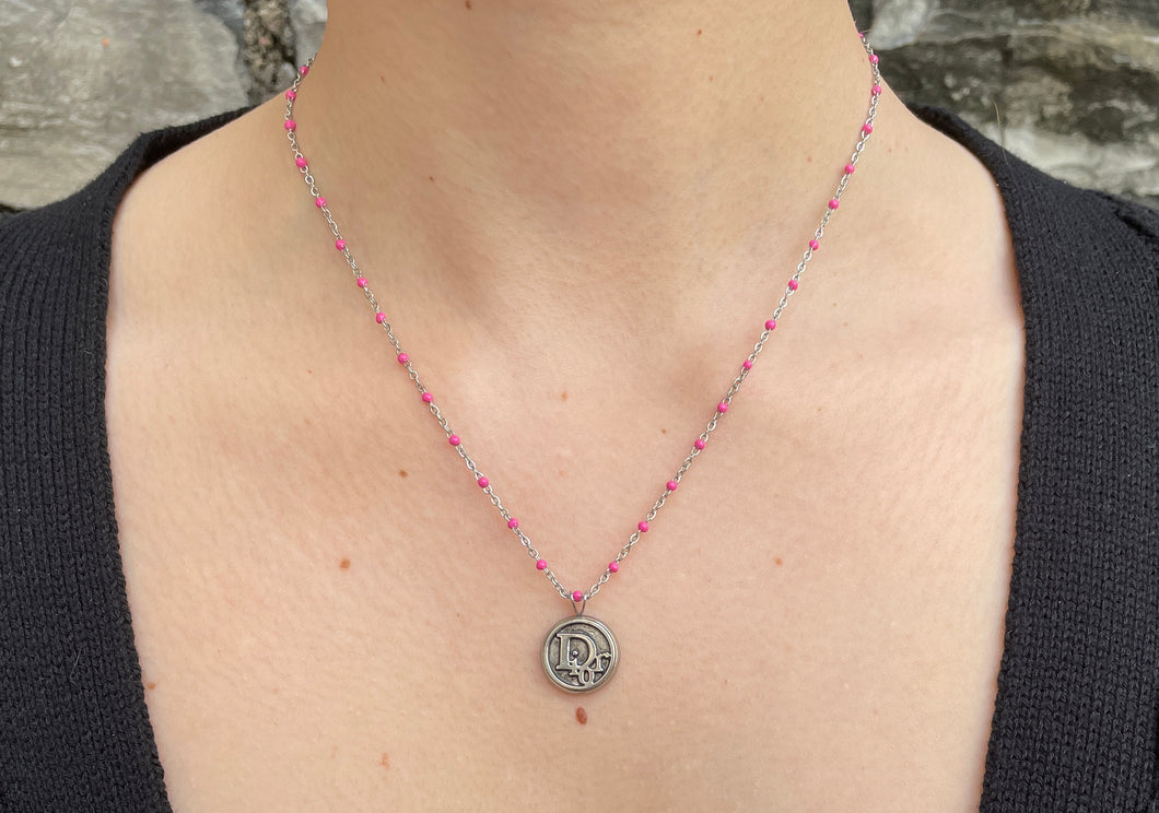 Collier upcyclé pink Dior