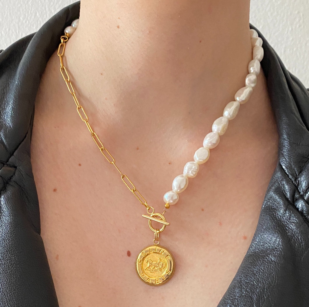 Collier upcyclé perles Céline